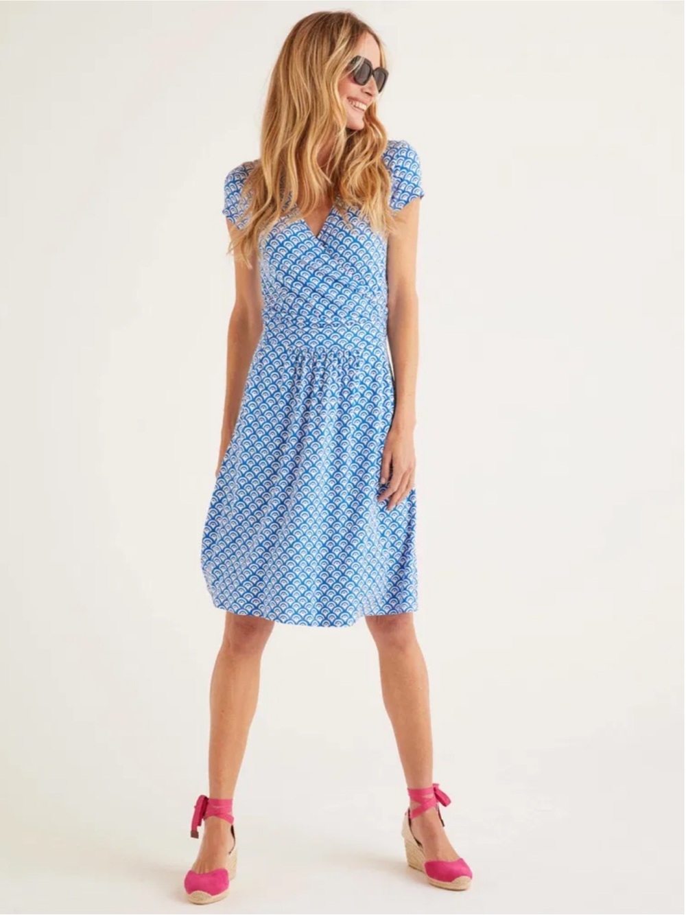 Boden Lola faux wrap Jersey Dress Sz 12